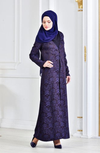 Evening Dress Caftan Suit 7181-01 Navy Blue 7181-01