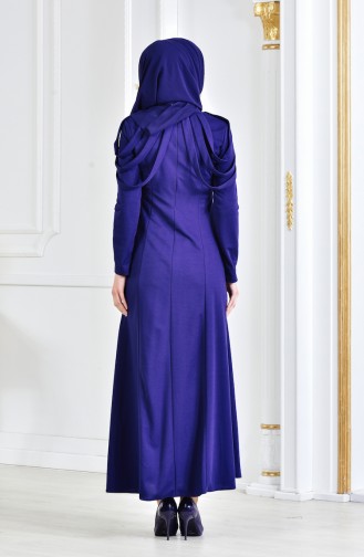 Abendkleid mit Halskette 4463-06 Dunkelblau 4463-06