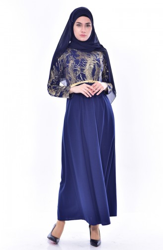 Kleid mit Gürtel 4464-05 Dunkelblau 4464-05