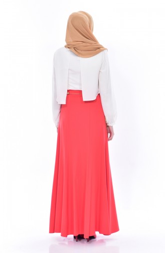 Belted Flared Skirt 1616626-105 Coral 1616626-105