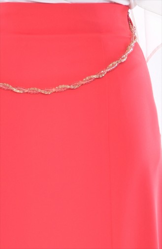 Belted Flared Skirt 1616626-105 Coral 1616626-105