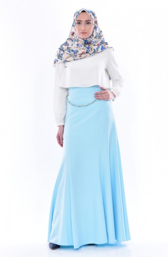 Belted Flared Skirt 1616626-800 Mint Blue 1616626-800