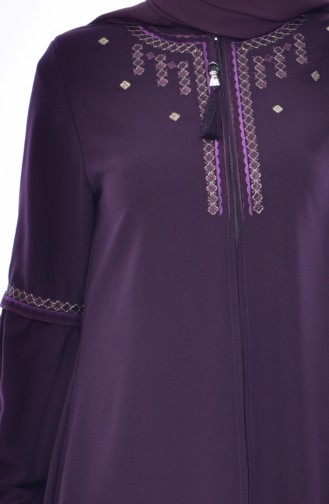 Embroidered Abaya 0529-01 Purple 0529-01