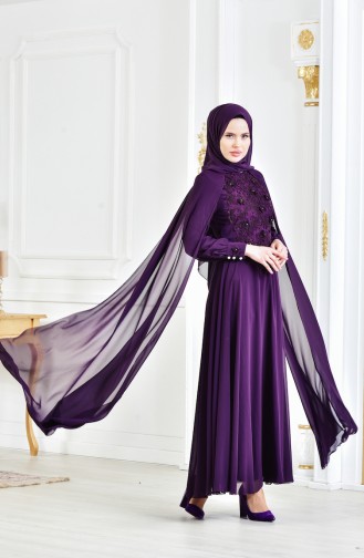 Purple İslamitische Avondjurk 52657-07