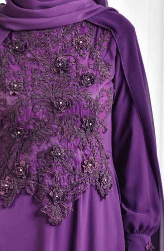 Purple Hijab Evening Dress 52657-07