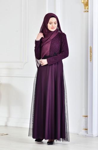 Lila Hijab-Abendkleider 8159-01