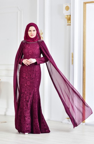 Zwetschge Hijab-Abendkleider 3281-02