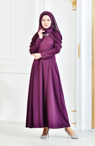 Abendkleid mit Halskette 4463-10 Zwetschge 4463-10