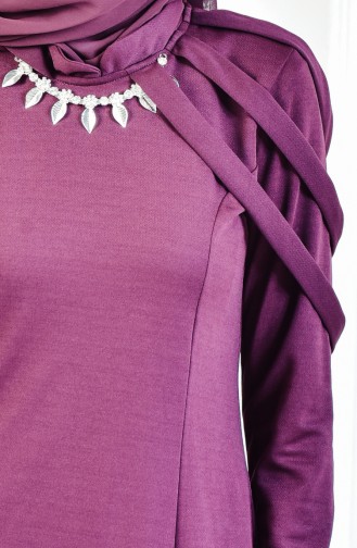 Robe de Soirée avec Collier 4463-10 Plum 4463-10