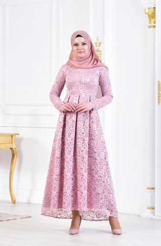 Powder Hijab Dress 60696-01