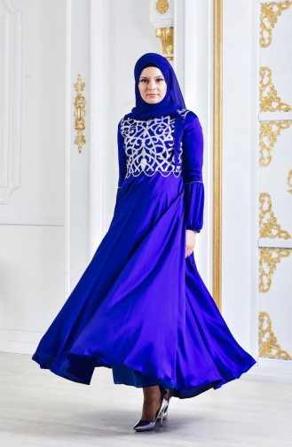 Robe de Soirée a Paillette 1813414-806 Bleu Roi 1813414-806