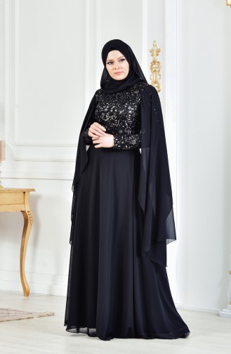 Abendkleid mit Pailetten 3284-05 Schwarz 3284-05