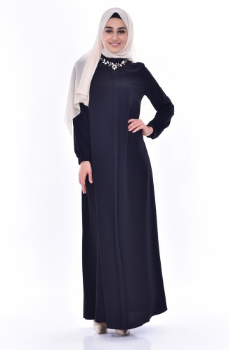 Robe Hijab Noir 1833-05