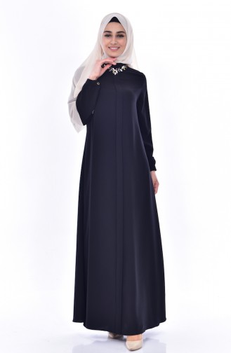 Kolye Detaylı Elbise 1833-05 Siyah