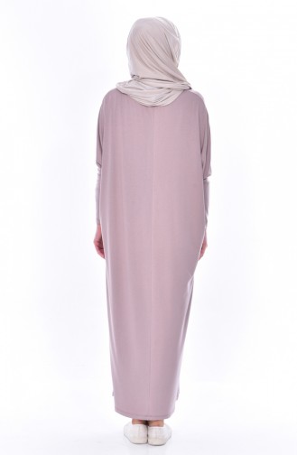 Yarasa Kol Elbise 7936-03 Vizon