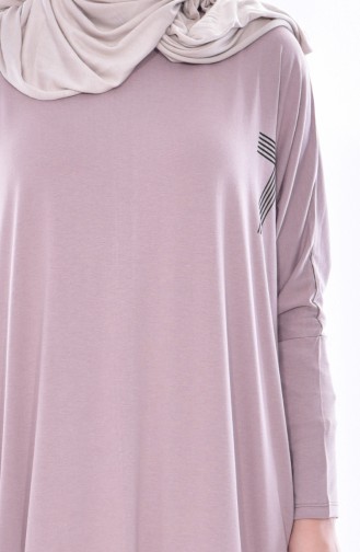 Yarasa Kol Elbise 7936-03 Vizon
