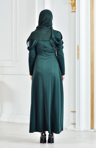 Robe de Soirée avec Collier 4463-07 Vert emeraude 4463-07