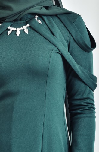 Emerald Green Hijab Dress 4463-07