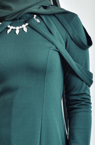 Robe de Soirée avec Collier 4463-07 Vert emeraude 4463-07