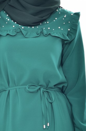 Kleid mit Perlen 3032-06 Smaragdgrün 3032-06