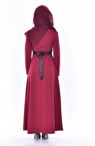 Claret Red Hijab Dress 2156-08
