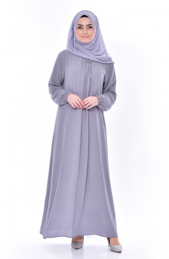 Sleeve Elastic Dress 1024-04 Gray 1024-04