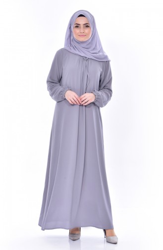 Arm gummiertes Kleid 1024-04 Grau 1024-04