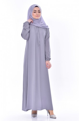 Arm gummiertes Kleid 1024-04 Grau 1024-04