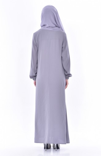 Sleeve Elastic Dress 1024-04 Gray 1024-04