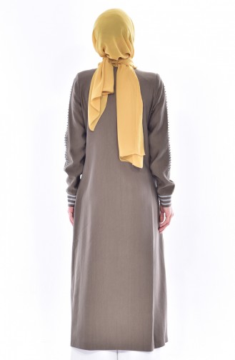 Abaya İmprimée de Pierre 35821-01 Khaki 35821-01