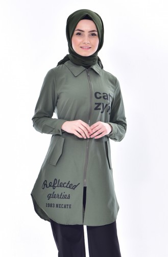 Cape avec Poches et Fermeture 0739-01 Khaki 0739-01
