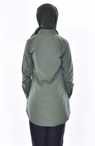 Cape avec Poches et Fermeture 0739-01 Khaki 0739-01