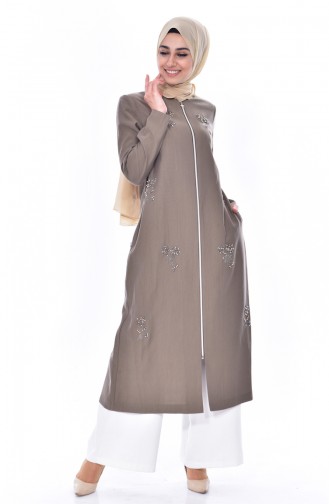 Cape mit Perlen 35841-01 Khaki 35841-01