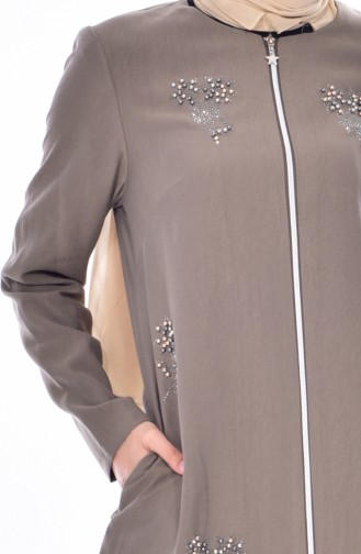 SUKRAN Pearl Zippered Cape 35841-01 Khaki 35841-01