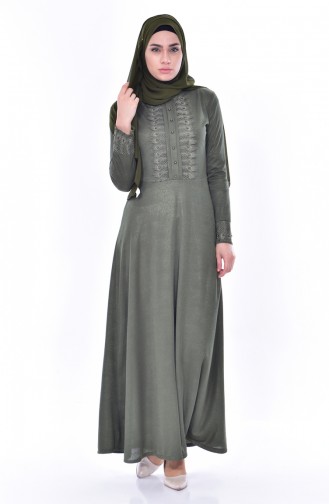 Lace Belted Dress 1179-03 Khaki 1179-03