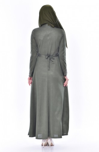 Lace Belted Dress 1179-03 Khaki 1179-03
