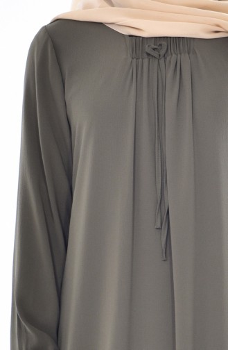 Arm gummiertes Kleid 1024-02 Khaki 1024-02