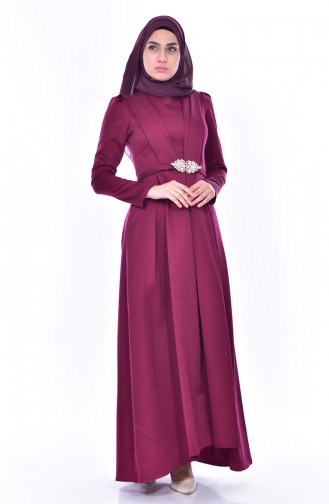 Kleid mit Gürtel 11182-01 Zwetschge 11182-01