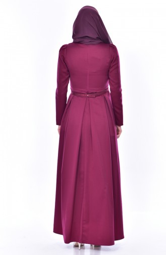 Kleid mit Gürtel 11182-01 Zwetschge 11182-01