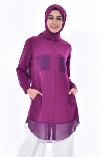 Hidden Zippered Tunic 6025-02 Plum 6025-02