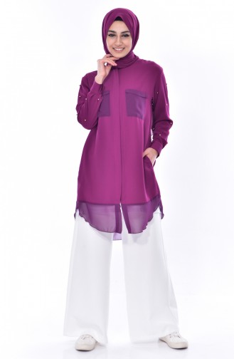 Hidden Zippered Tunic 6025-02 Plum 6025-02