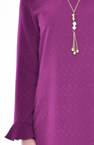 Tunique avec Collier Manches Volantes 3186-05 Plum 3186-05