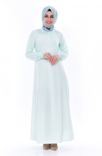 Neon Green Hijab Dress 0021-33