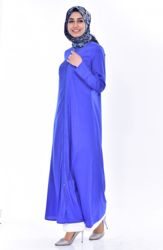 Abaya a Fermeture 4000-03 Bleu Roi 4000-03