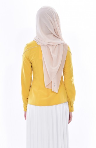 Gömlek Yaka Bluz 1511362-103 Sarı