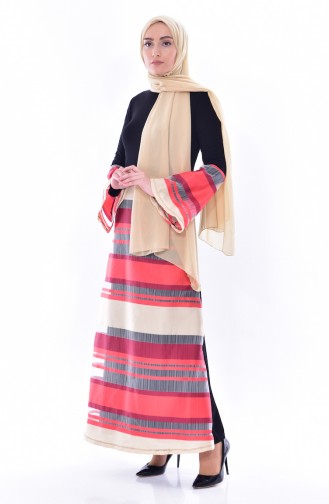 Claret Red Hijab Dress 0135-01