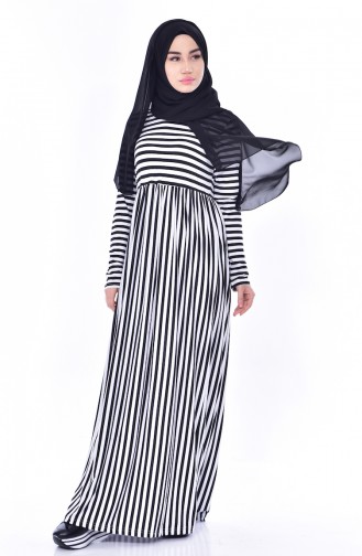 Schwarz Hijab Kleider 8160-04