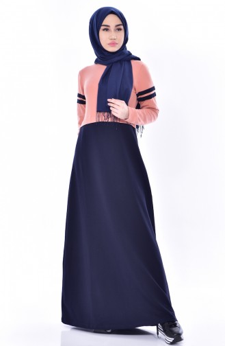 Salmon Hijab Dress 8162-02