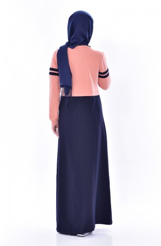 Salmon Hijab Dress 8162-02