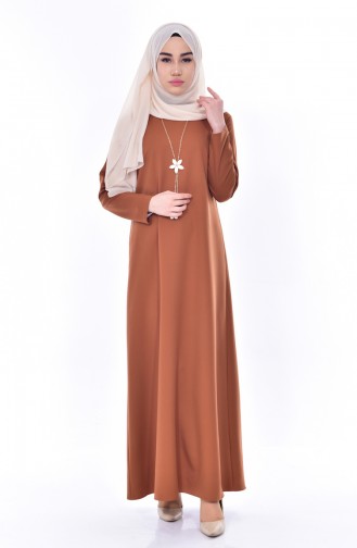 Tan Hijab Dress 4029-07